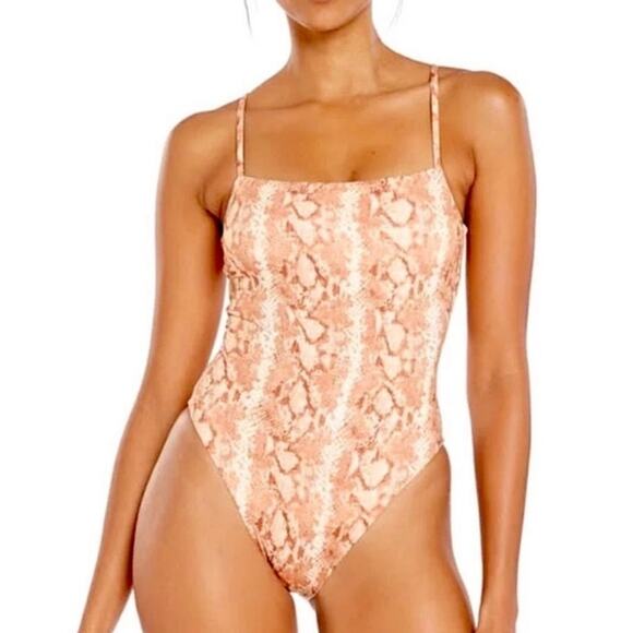 Vitamin A Swim Sand Snake Print Jenna High Leg One Piece  Sz XS NWT - Picture 1 of 14